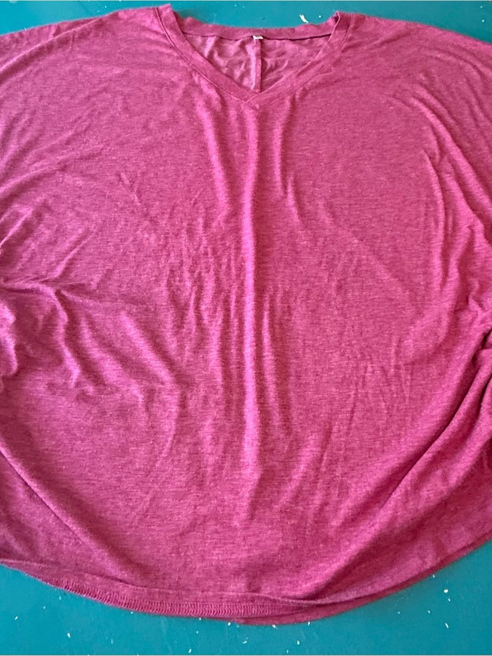 Women's V-Neck Dolman Batwing Cinched Waist Pink Knit Top